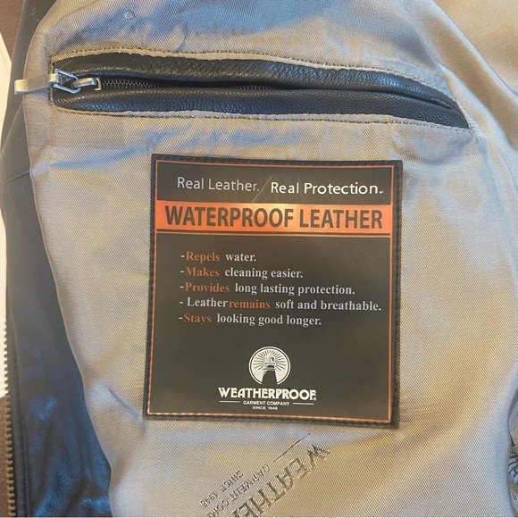 Vintage Men’s “Weatherproof” Leather Bomber Jacket - Picture 9 of 14